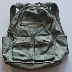 Madden NYC Laptop Backpack - Olive Green with Mushroom Print - Padded